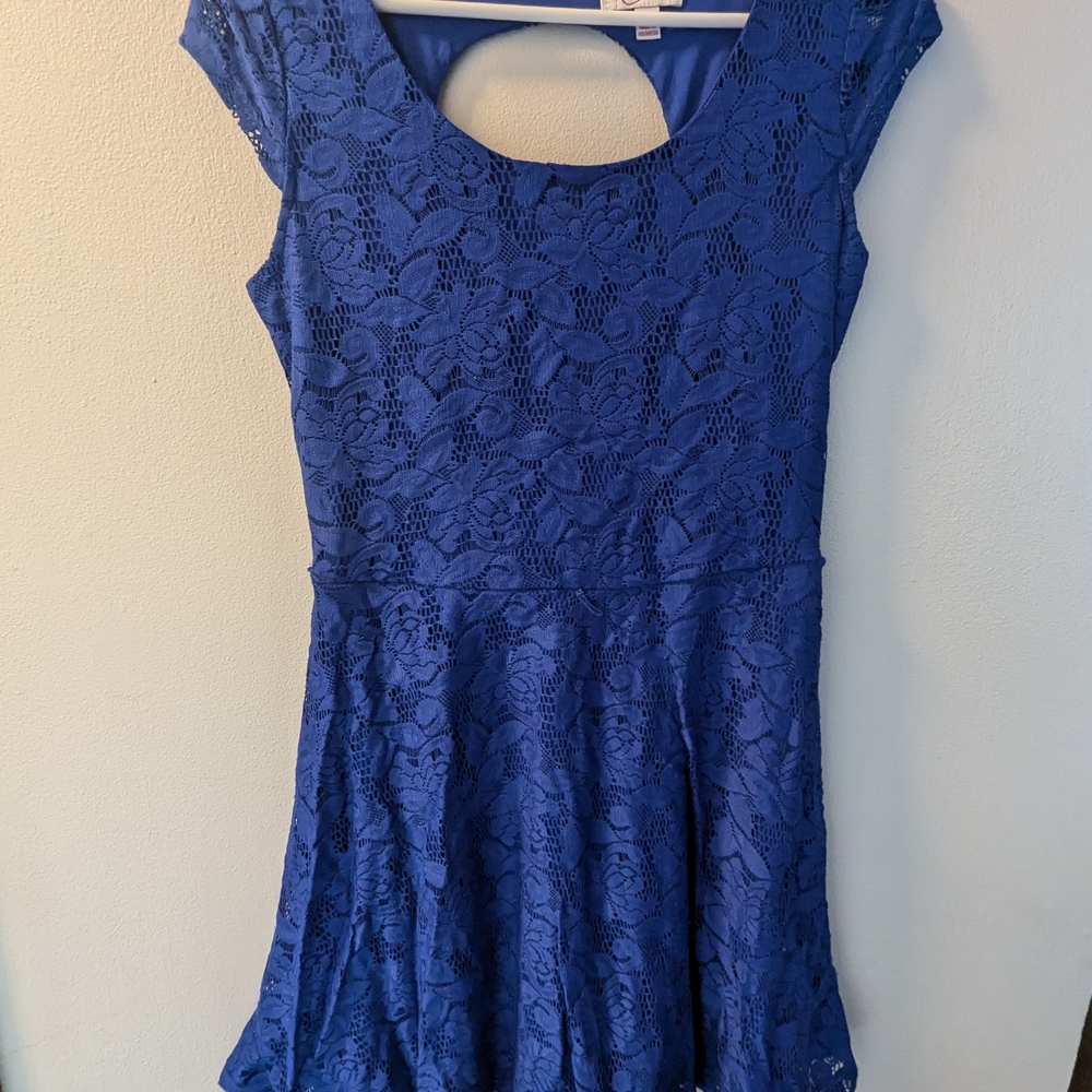 Elegant Blue Lace Dress